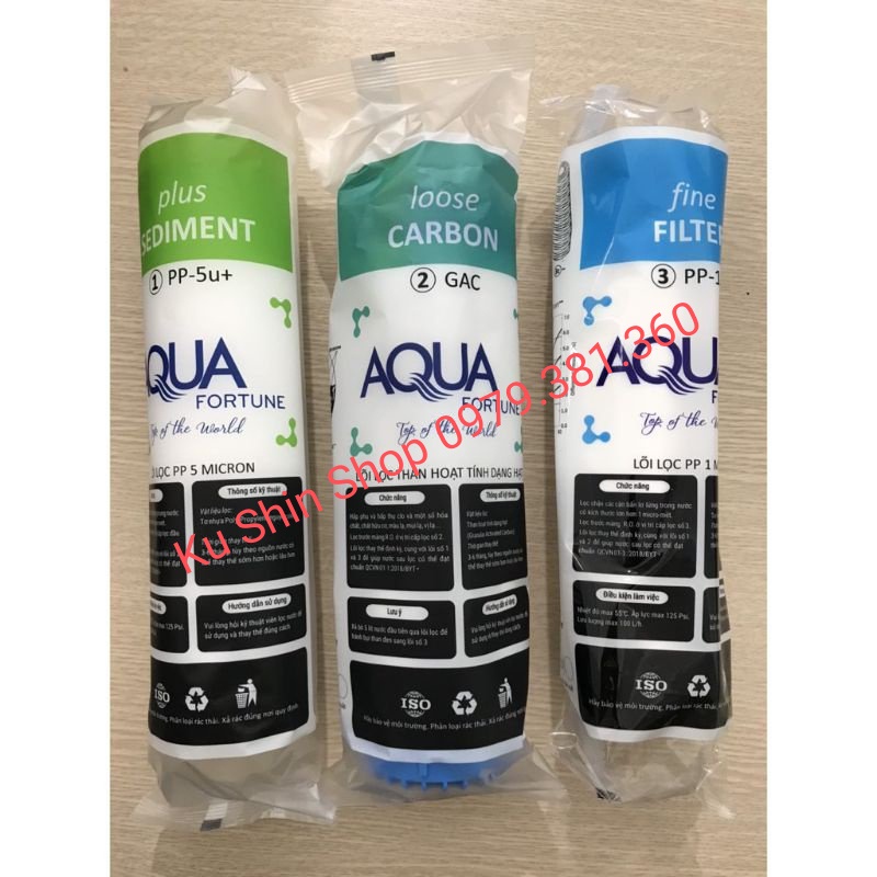 Bộ 3 lõi lọc nước AQUA số 1,2,3 - Hàng chính hãng!