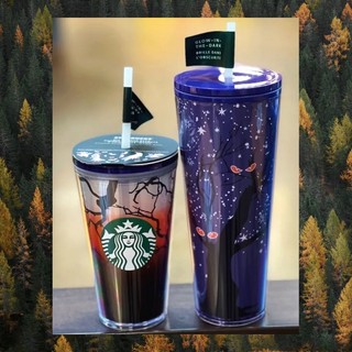- ly nhựa halloween 2022 glow in the dark tree cold cup 24oz