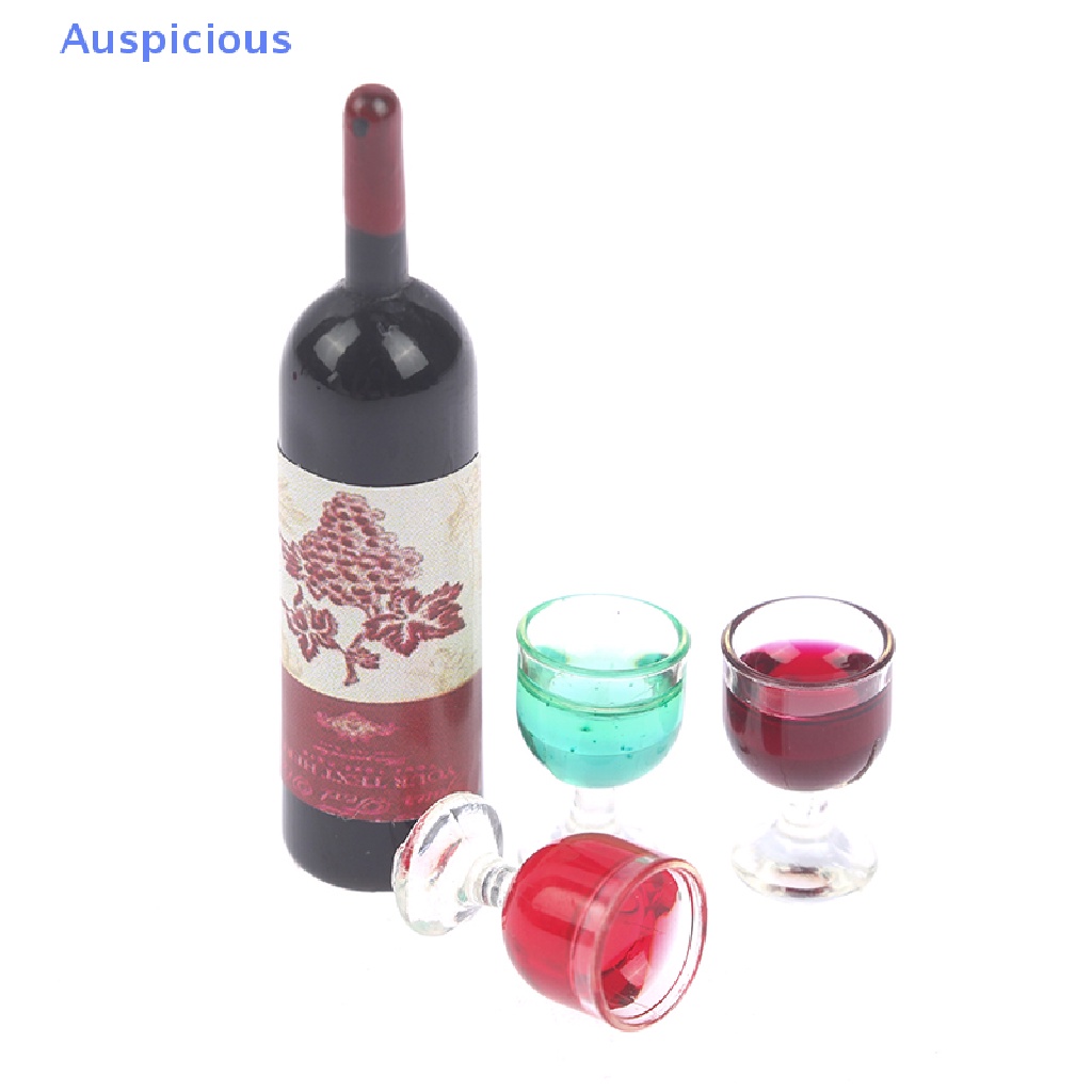 Set 3 Chai Rượu Thủy Tinh Mini Tỉ Lệ 1 / 12 Dùng Trang Trí Nhà Búp Bê