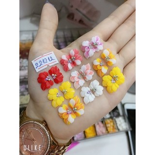 Hoa bột nail hoa đính móng tay ( hoa nửa cánh 2 màu vẽ đính đá )