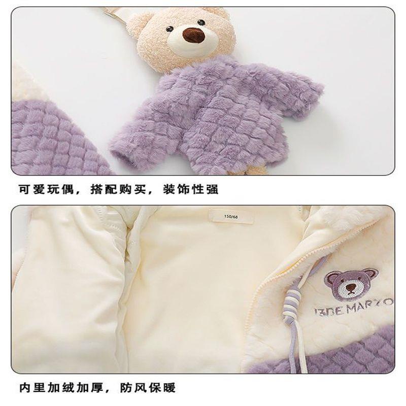 Áo Khoác Thu Đông Lót Nhung Dày Dặn Phong Cách Mới 2022 Cho Bé Gái