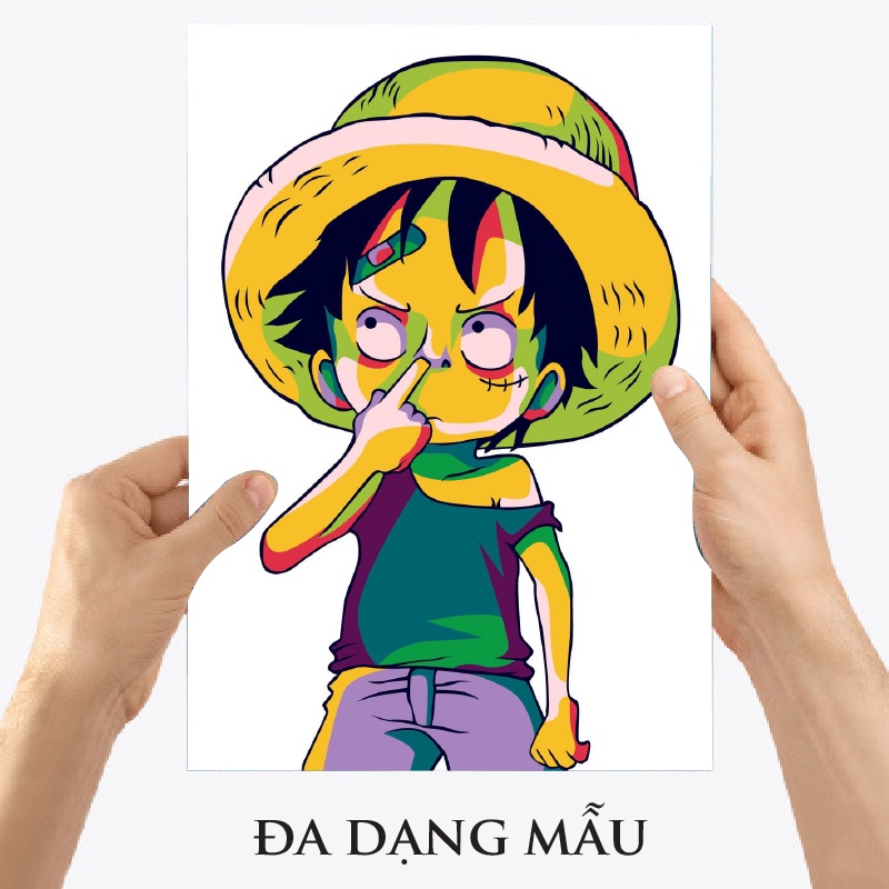 Poster luffy onepiece đảo hải tặc siêu đẹp, mũ rơm, sẵn keo, chống nước, chống phai màu p02