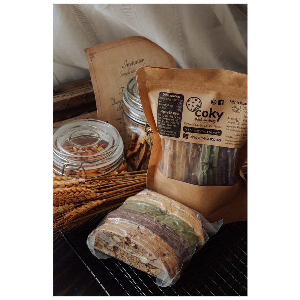 Bánh biscotti nguyên cám cho người tiểu đường ăn kiêng - Coky