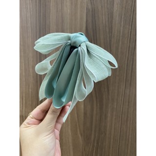  Kẹp dọc tạo phồng tóc nơ lụa xước cao cấp 2 màu 