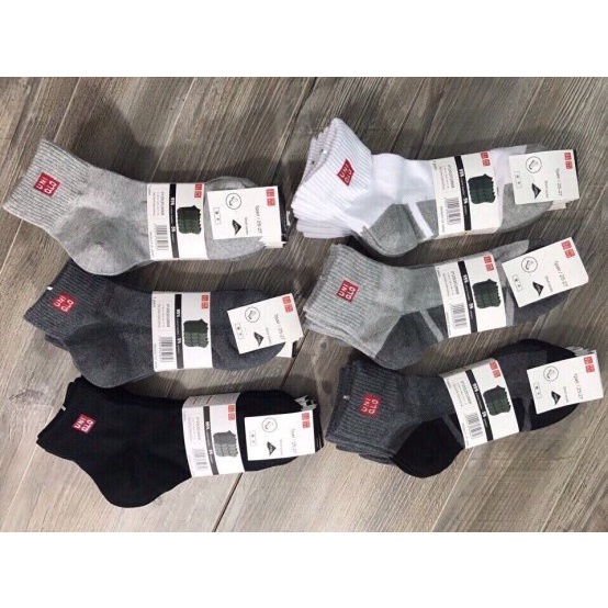 Sét 05 Đôi Tất Nam Uniqlo Cổ Cao Kháng Khuẩn Chống Hôi Chân Hàng Loại 1 Dày Đẹp