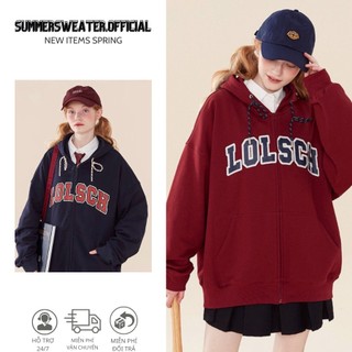 Áo Khoác Nỉ Bông SCH Hoodie Zip form rộng Unisex Nam Nữ
