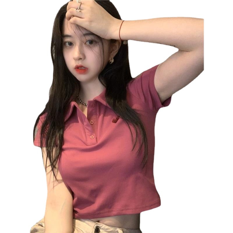 Áo Thun polo Tay Ngắn Hở Vai Có Size Lớn Cho Nữ