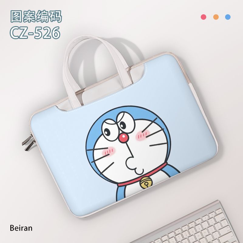 Túi Đựng Laptop 14-inch 17.3-inch Bằng PU Mềm Họa Tiết Hoạt Hình Doraemon Đơn Giản Cho Nữ