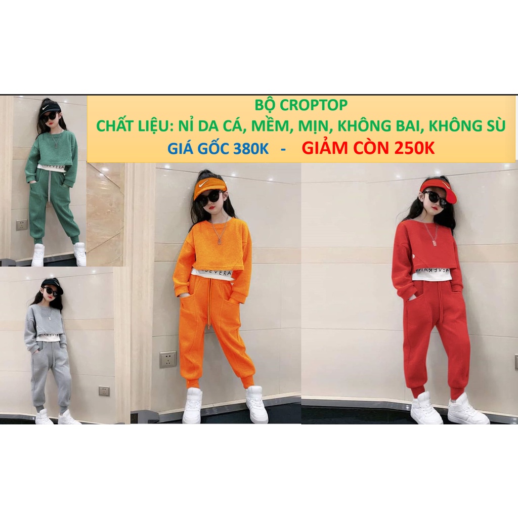 Bộ nỉ thu đông cho bé gái, quần áo trẻ em dài tay hàng chất lượng cao chất liệu nỉ da cá cho các bé và mẹ từ 10-60kg