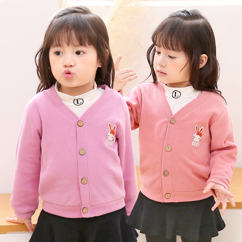 Áo Khoác Len Cardigan Phong Cách Hàn Quốc Thời Trang Xuân Thu 73-120CM Cho Bé