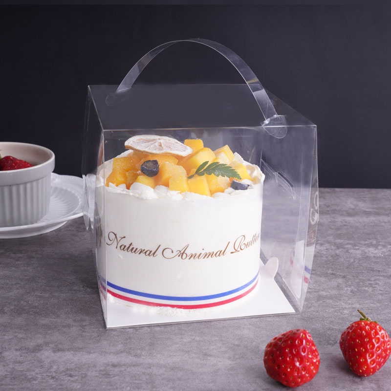 HỘP NHỰA PET MICA TRONG SUỐT CÓ QUAI XÁCH ĐỰNG BÁNH KEM SINH NHẬT BÁNH TIRAMISU,CHEESECAKE,MOUSSE-HỘP ĐỰNG BÁNH DI ĐỘNG
