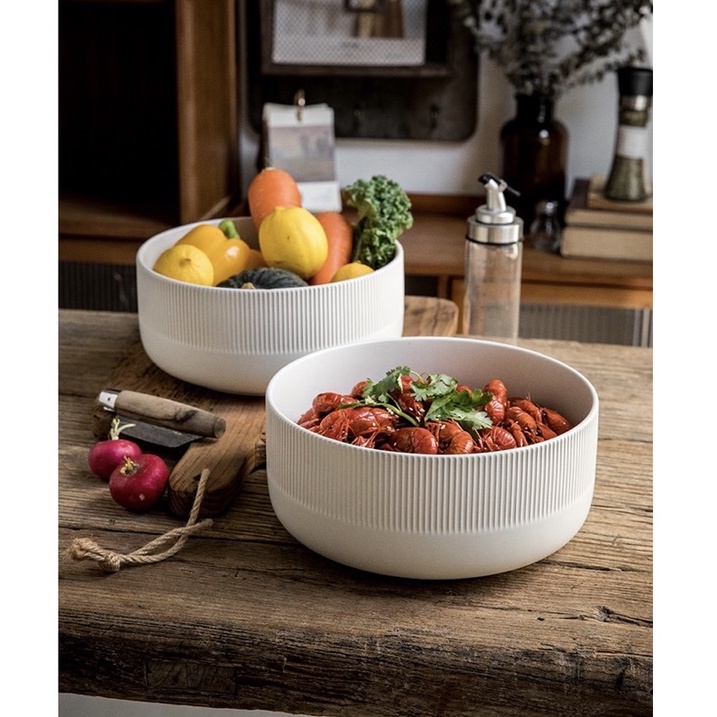 Tô sứ lớn màu trắng, tô canh, tô salad