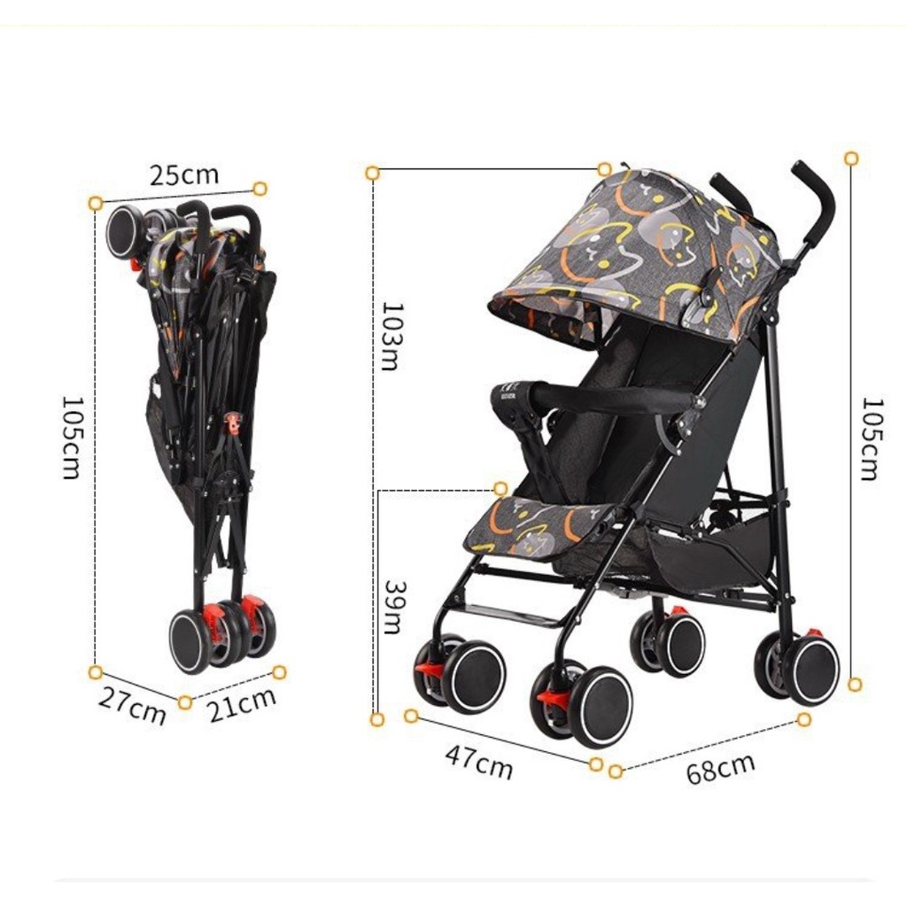 Xe đẩy du lịch gấp gọn như cây dù
