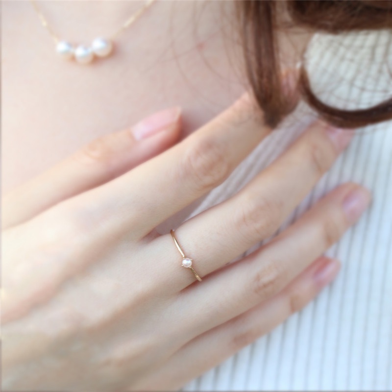 Nhẫn Đính Ngọc Trai Nhân Tạo Thời Trang