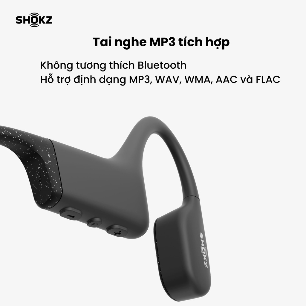 Tai Nghe Thể Thao Bơi Lội SHOKZ OPENSWIM Màu Xanh- MP3 - Truyền âm thanh qua xương Chống nước IP68 - Bảo hành 2 năm