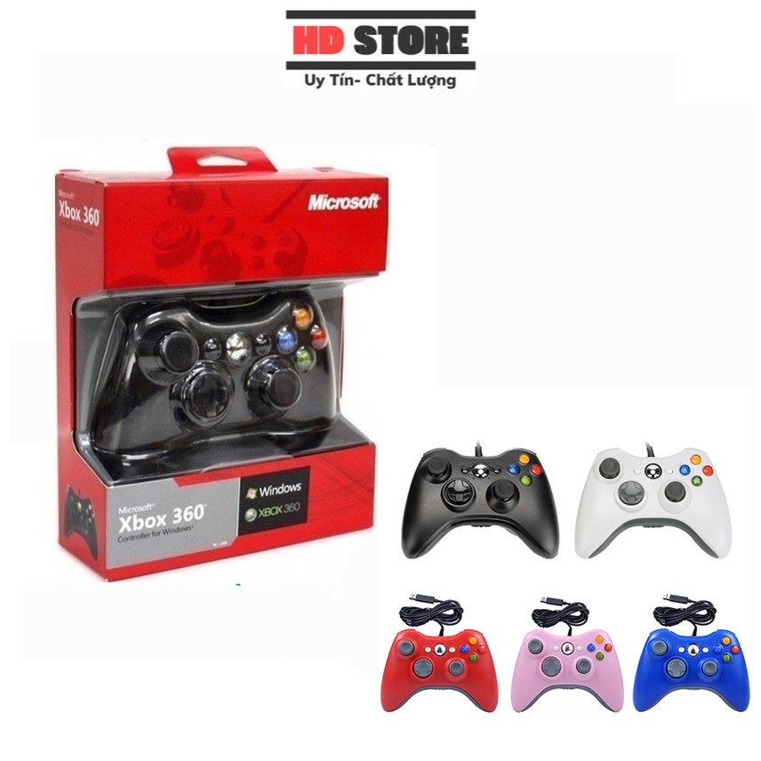 Tay cầm chơi game fifa online 4 Microsoft Xbox 360 Full Box, Tay Cầm fo4 có dây PC, Laptop full skill all Game