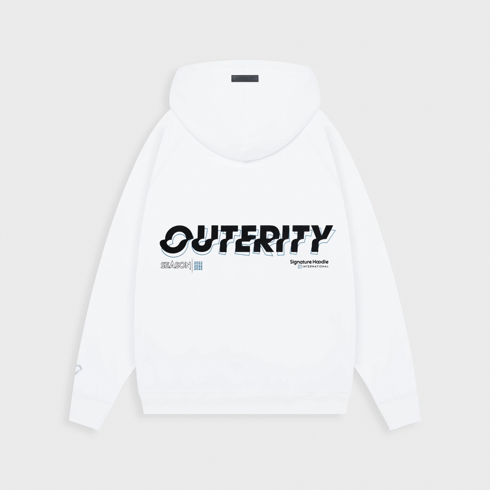 Áo khoác hoodie nam nữ nỉ bông dày Outerity Signature Season 2022 / Màu Trắng ORT.B 202