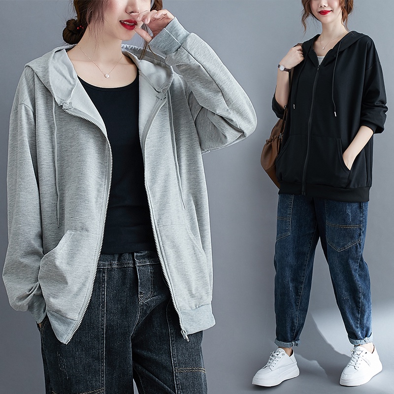 A387 áo bigsize freesize áo khoác mỏng thời trang có mũ phong cách trẻ trung mẫu mới