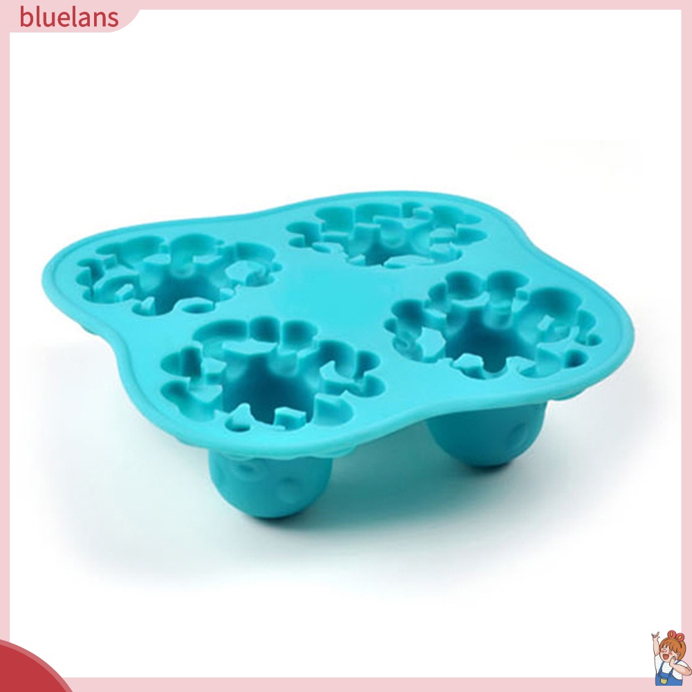 Khuôn silicone làm đá cục hình bạch tuộc 4 ngăn