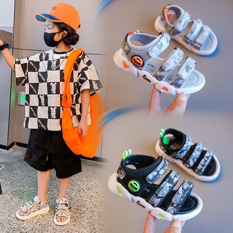 Dép Sandal Quai Hậu Cho Bé Trai WOWKIDS Phong Cách Thể Thao Siêu Nhẹ Chống Trơn Trượt Full Hộp