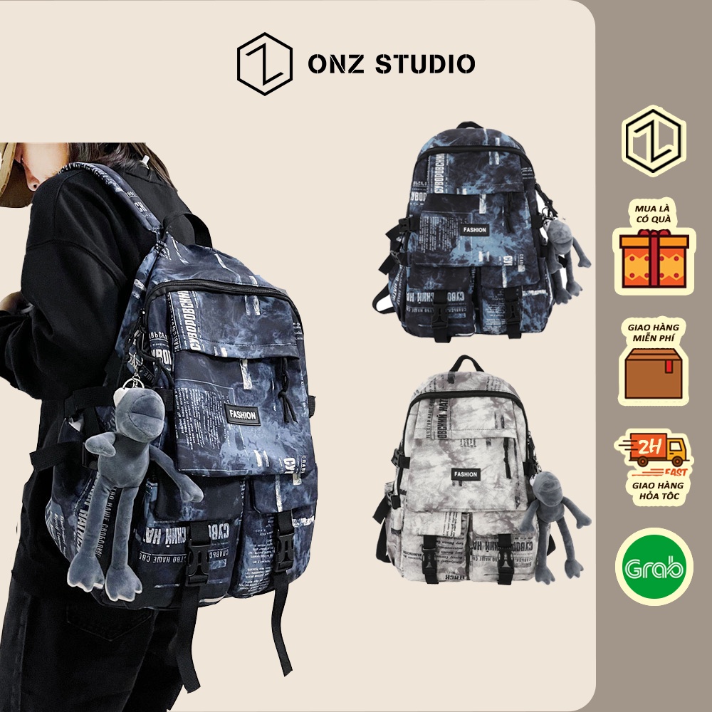 Balo - Cặp sách học sinh đi học đi chơi unisex cho nam nữ phong cách Hàn Quốc OnZ Studio BL01