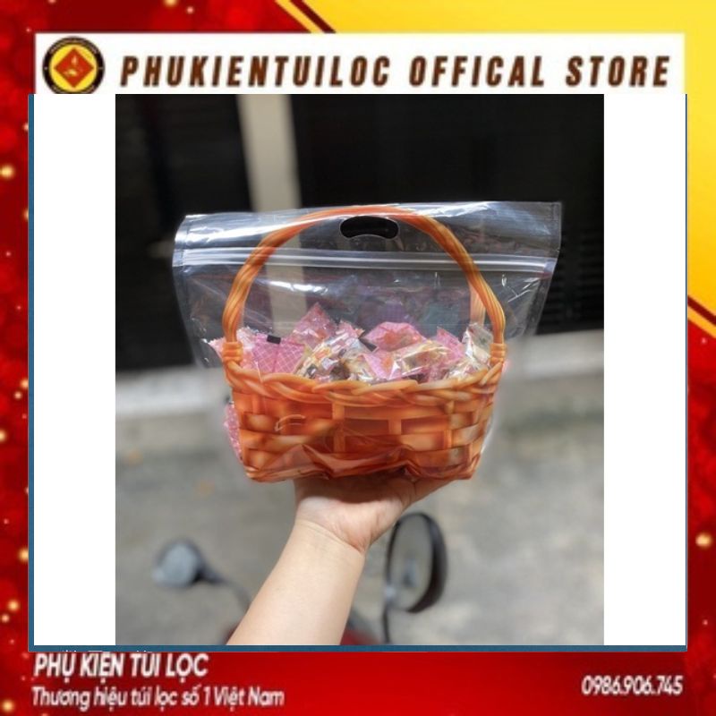 48-50 túi zip giỏ quai xách đựng bánh mì hoa cúc, kẹo nougat - Phukientuiloc.com