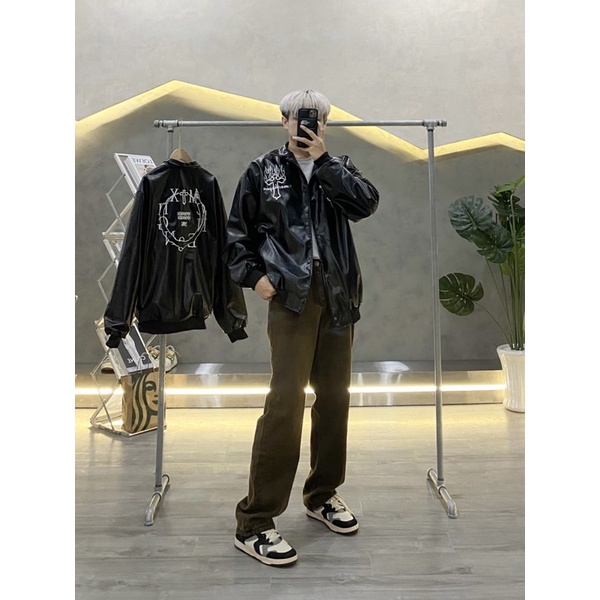 ÁO KHOÁC BOMBER FULL DA CHỮ THẬP