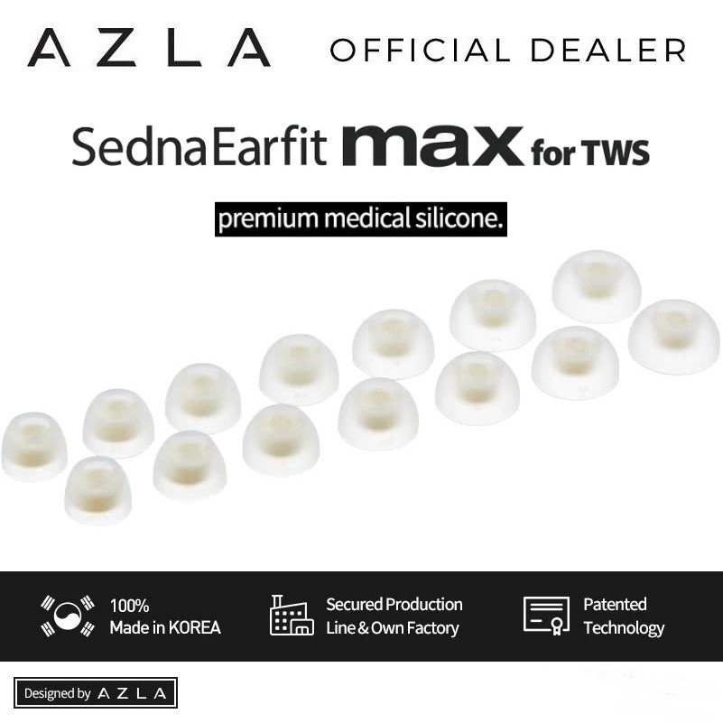 Set 2 Cặp Nút Tai Nghe Không Dây Bằng Silicon Cấp Y Tế 2022 AZLA SednaEarfit MAX