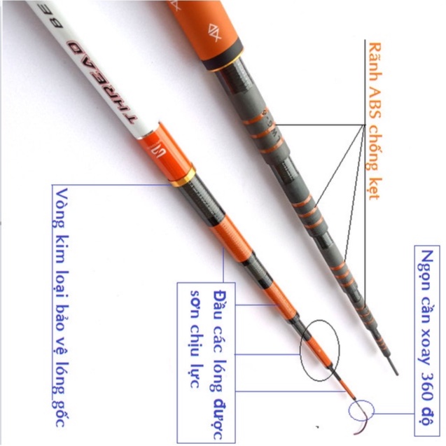 Cần Câu Tay Câu Đài Bạch Kinh Thiên 5h Hàng Chính Hãng Tặng Ngọn Phụ