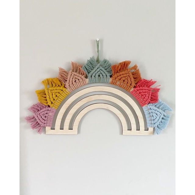 Tấm gỗ treo tường trang trí và làm phụ kiện đan Macrame phong cách Boho
