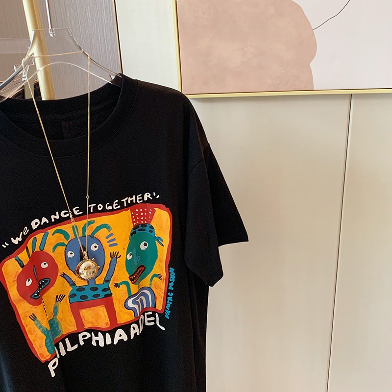 NRVP Áo Thun Unisex Mùa Hè Dáng Suông Tay Cộc Phong Cách Hàn Quốc Cho Nam Nữ