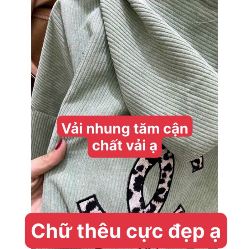 Áo khoác nữ chất nhung cao cấp chữ thêu cực đẹp