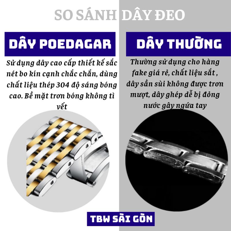 Đồng Hồ Nam Chính Hãng POEDAGAR PA5 Dây Thép Kim Loại titanium Chống Gỉ Dạ Quang Mặt Đen