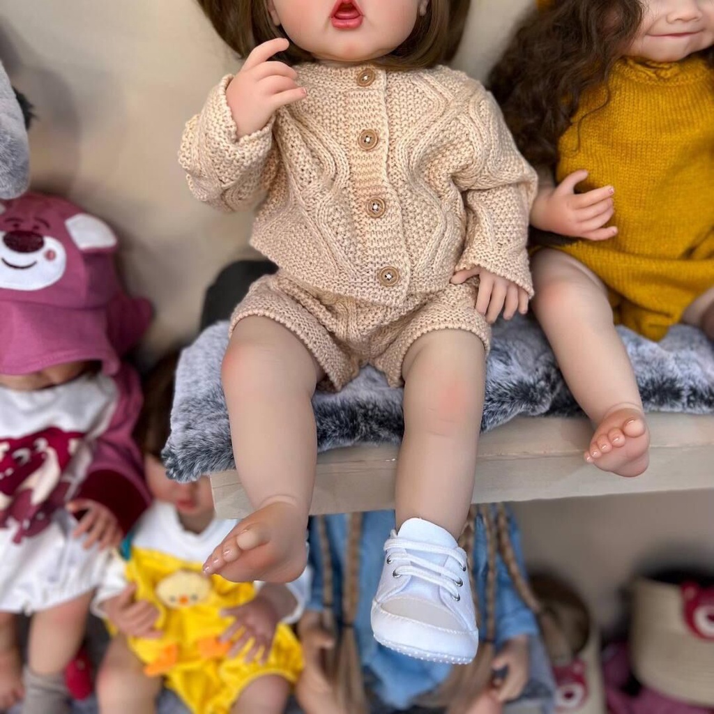 Búp Bê Barbie 3D Bằng Silicon Mềm Mại Có Keo Dán 55cm Dễ Thương Dùng Làm Quà Tặng Sinh Nhật Cho Bé