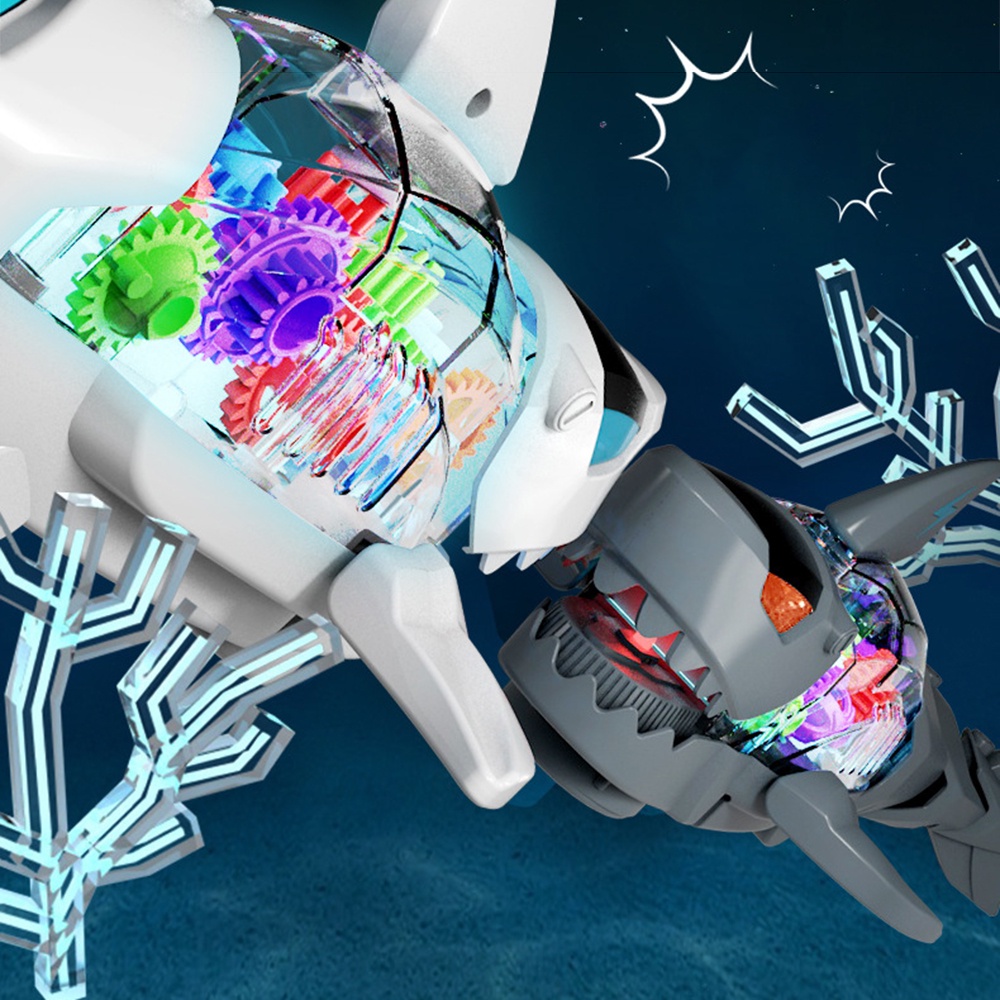 Đồ Chơi Xe Hơi Cá Mập Điện Tử Trong Suốt Phát Nhạc Dành Cho Trẻ Em Làm Quà Giáng Sinh / Halloween