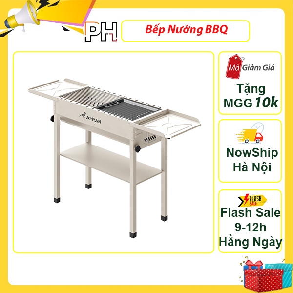 Bếp nướng than hoa - bếp nướng ngoài trời vuông tiện dụng có chân đế xếp gọn