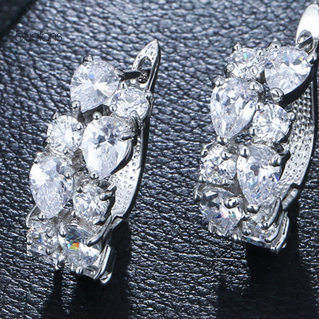 1 Đôi Bông Tai Tròn Đính Đá Nhiều Màu Sắc Phong Cách Âu Mỹ Thời Trang Cho Nữ