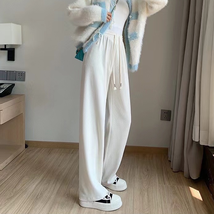 Quần dài SUXI ống rộng phối dây rút phong cách cổ điển thời trang dành cho nữ