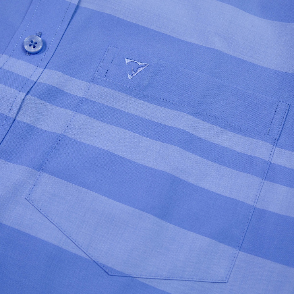 Áo Sơ Mi Dài Tay Sọc Caro Bamboo Vĩnh Tiến Slim Fit Vạt Bầu 465 - G559