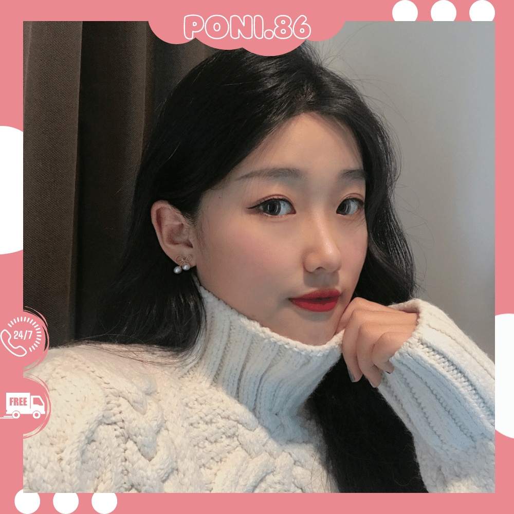 Hoa tai bông tai hình nơ đính ngọc dễ thương phong cách tiểu thư dễ phối đồ