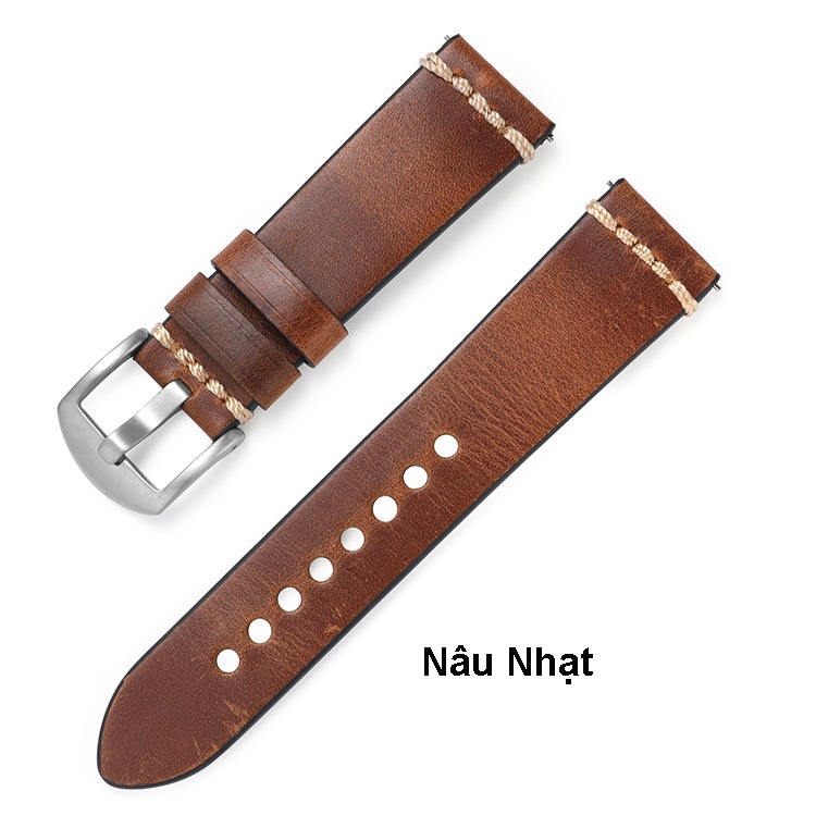 Dây đồng hồ DA BÒ SÁP RETRO cao cấp BO-39 thay thế cho đồng hồ SamSung Huawei tặng CHỐT THÔNG MINH