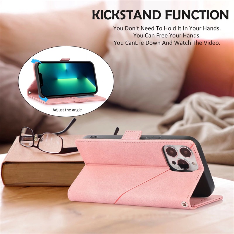 Ốp Điện Thoại Bằng Da PU Có Ngăn Đựng Thẻ Khóa Nam Châm Cho iPhone 12 13 Mini Pro Max