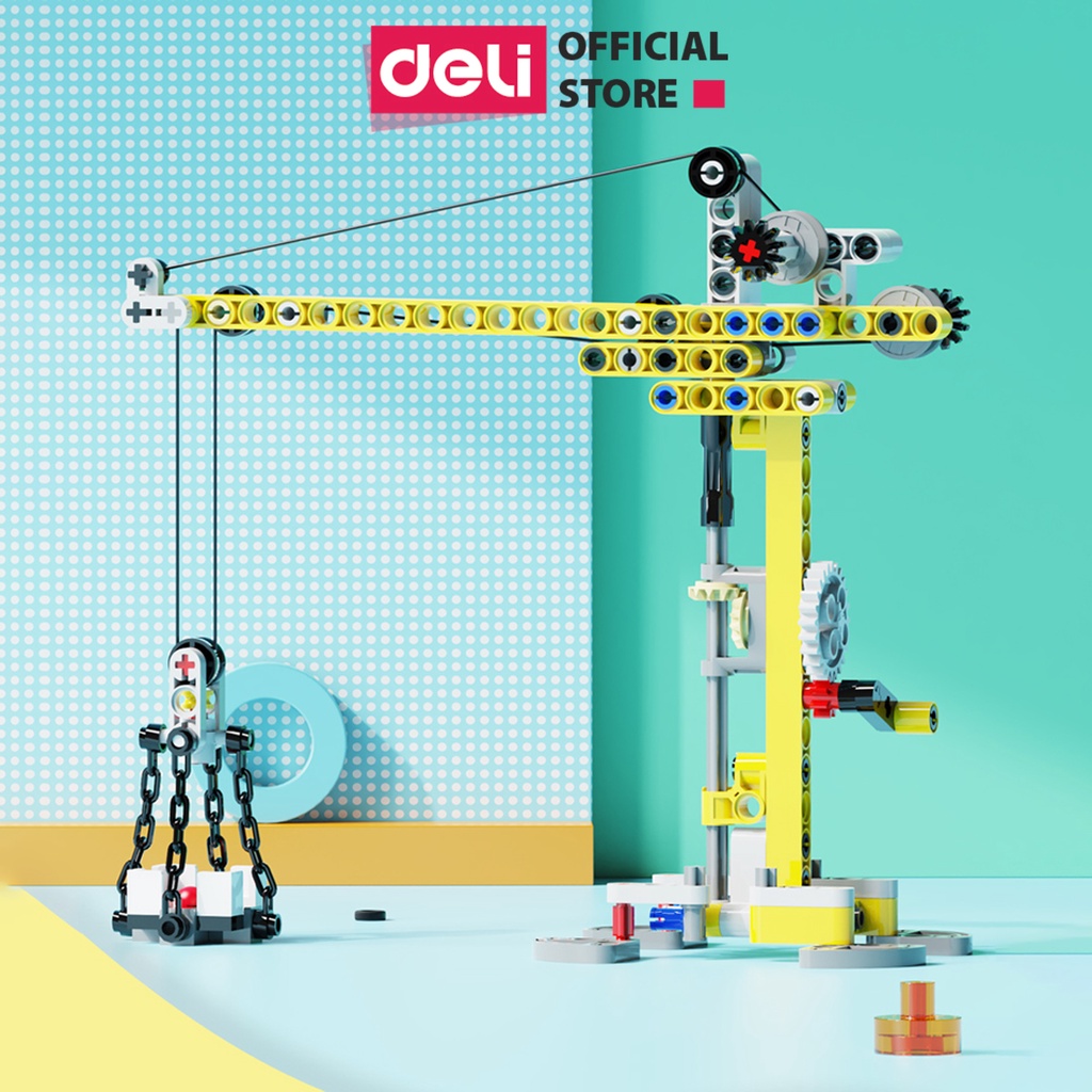 Bộ lego deli - chủ đề khoa học stem - đồ chơi máy bắn đá, con quay - ảnh sản phẩm 2