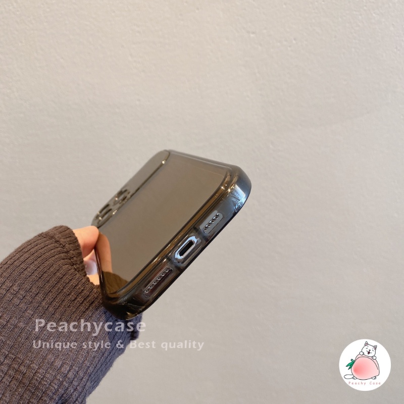 Ốp Điện Thoại TPU Mềm Trong Suốt Màu Trơn Có Gương Trang Điểm Cho iPhone 14 13 12 Pro Max 11 Xr Xs Max X 7 8 Plus