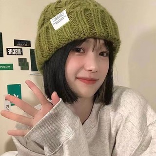 Mũ Len Dệt Kim Dày Dặn Giữ Ấm Tai Màu Xanh Dương Phong Cách Mới Bảo Vệ Mùa Đông Cho Nữ