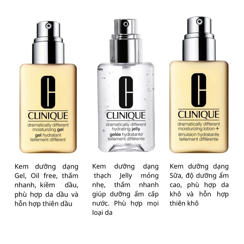 Kem Dưỡng Ẩm Clinique Gel | Lotion+ | Jelly Dramatically Different Moisturizing