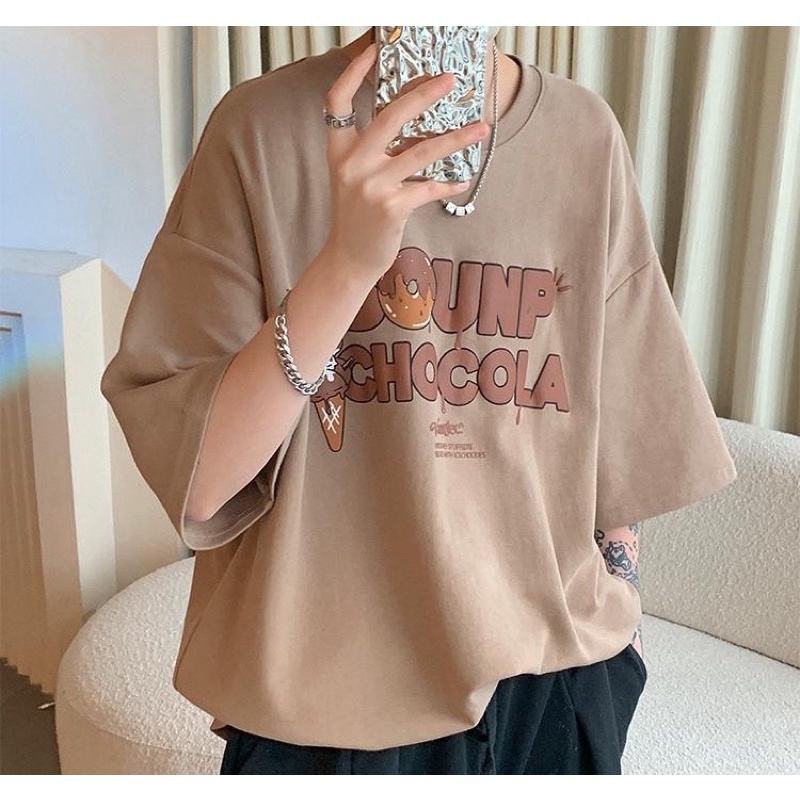 KHẦU TRANG VẢI POLI DÙNG CHO Áo thun tay lỡ Unisex SUNPO nam nữ - Phông Oversize form rộng màu BE - T shirt Basi