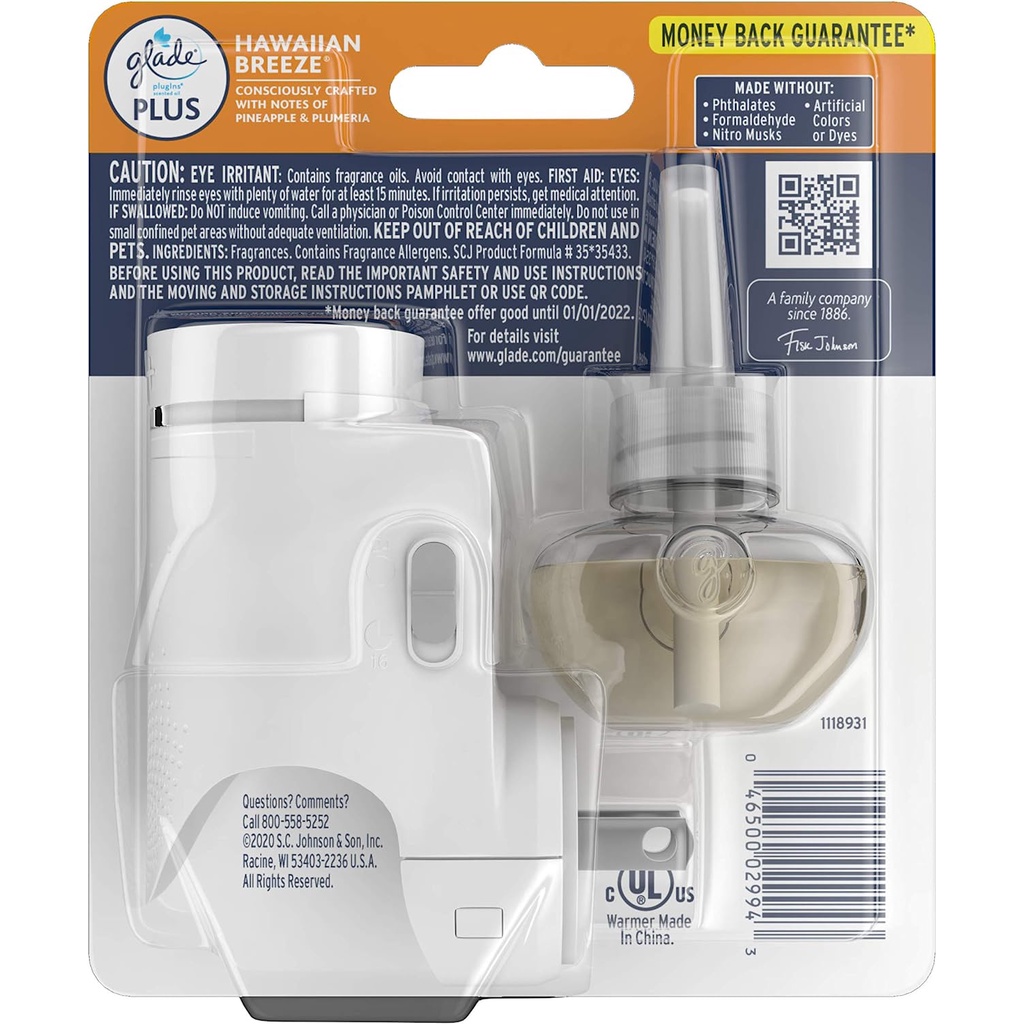 Bộ 1 máy phát + 1 tinh dầu Glade PlugIn Plus Air Freshener Starter Kit