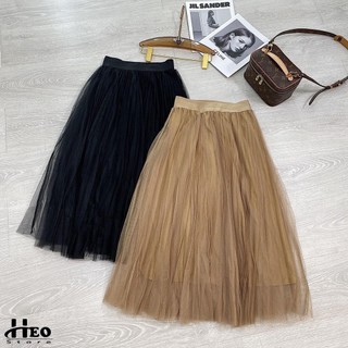 Chân váy 2 lớp dập ly lụa viscose