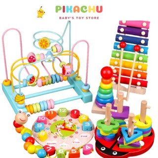 Combo 6 món đồ chơi gỗ cho bé thông minh, phát triển trí tuệ tư duy cho bé từ 1 - 6 tuổi